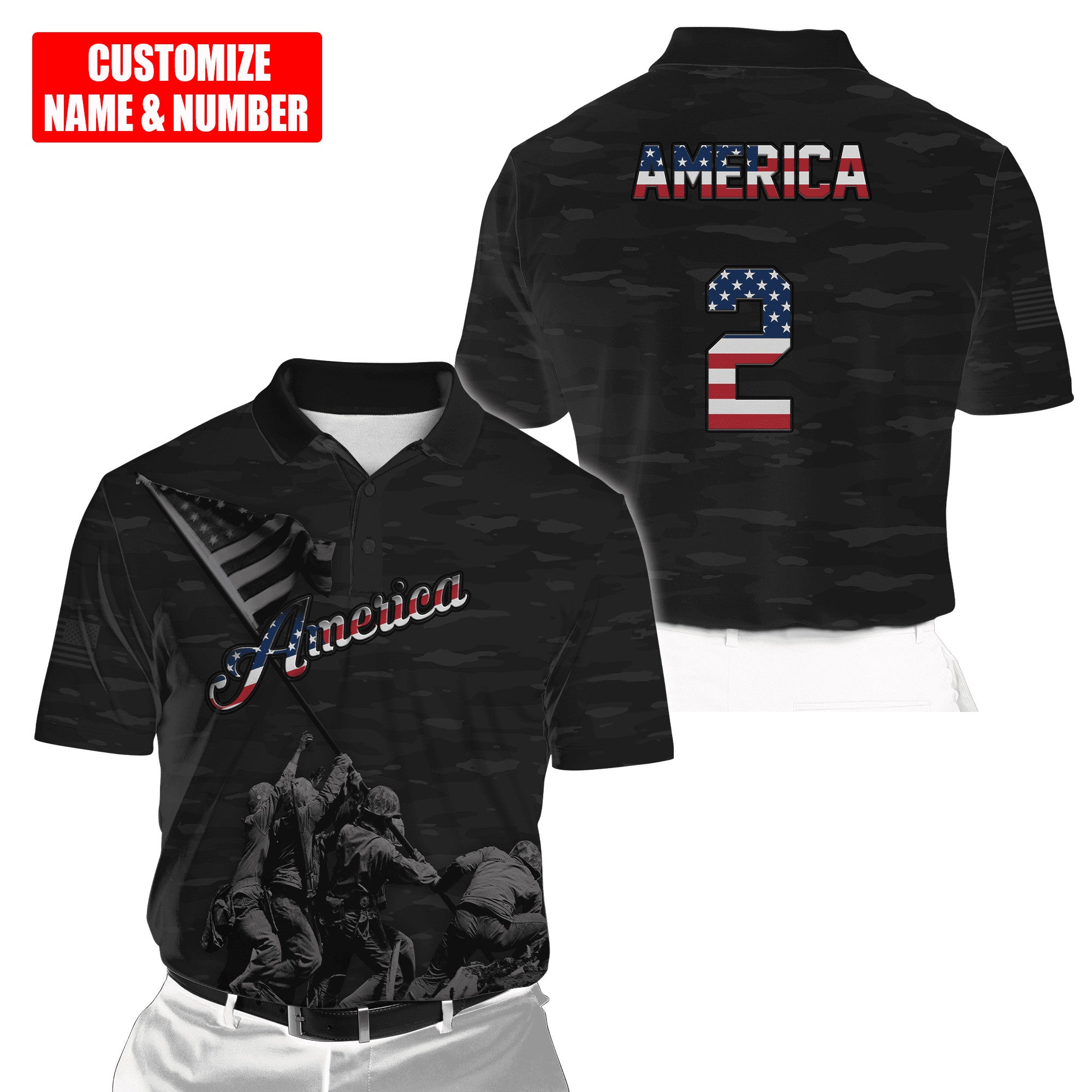 Customized Name and Number American 3D All Over Printed Unisex Shirts
