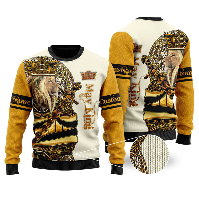 Custom Name May King Lion 3D All Over Printed Unisex Shirts