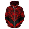 Hawaii Polynesian Tribal Hoodie - New Warrior Style Red Color - AH J1-ALL OVER PRINT HOODIES (P)-Phaethon-Zip Hoodie-S-Vibe Cosy™