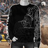 Personalized Name Bull Riding 3D All Over Printed Unisex Shirts Black Tattoo