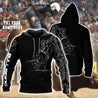 Personalized Name Bull Riding 3D All Over Printed Unisex Shirts Black Tattoo