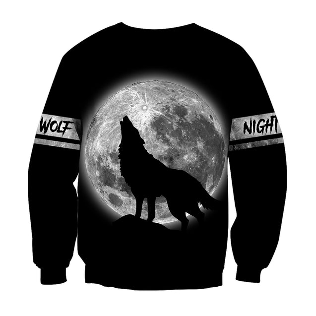 Wolf in Moon 3D All Over Printed Unisex Shirts