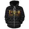 African Zip-Up Hoodie - African Truth Know Thyself Hoodie 1st-ALL OVER PRINT ZIP HOODIES-HPArt-Men-S-Black-Vibe Cosy™