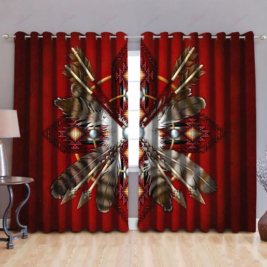 Native American Pattern 3D All Over Printed Window Curtains