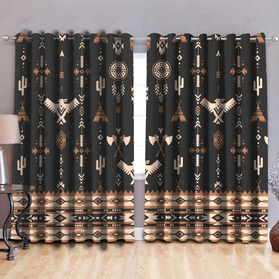 Native American Pattern 3D All Over Printed Window Curtains