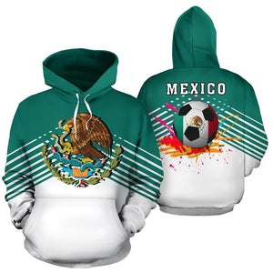 Mexico Sport Flag Hoodie - Stripes Style-Apparel-HP Arts-Hoodie-S-Vibe Cosy™