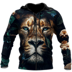 Nature Lion Over Printed Hoodie