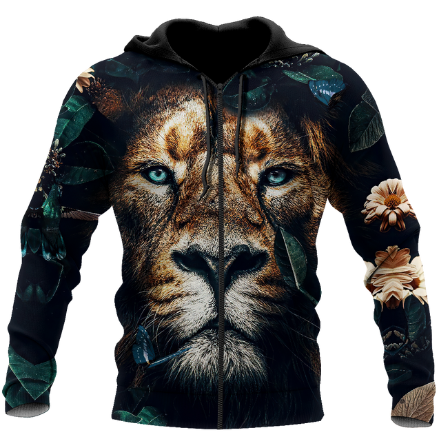 Nature Lion Over Printed Hoodie