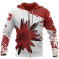 Switzerland - Red Edelweiss Pullover Hoodie NNK3-Apparel-NNK-Zip-S-Vibe Cosy™