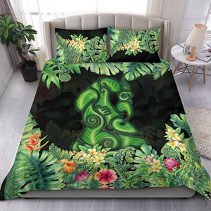 Maori manaia bedding set tropical koru fern with plumeria hibiscus PL20072001-Bedding-PL8386-Twin-Vibe Cosy™