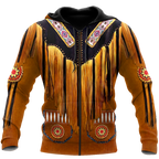 Native Cowboy Jacket No6 Cosplay 3D Over Printed Unisex Deluxe Hoodie ML