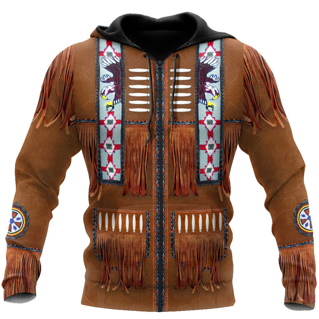 Native Cowboy Jacket No1 Cosplay 3D Over Printed Unisex Deluxe Hoodie ML