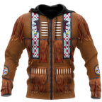 Native Cowboy Jacket No1 Cosplay 3D Over Printed Unisex Deluxe Hoodie ML