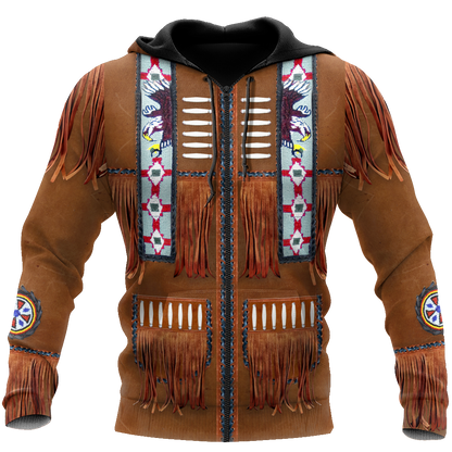 Native Cowboy Jacket No1 Cosplay 3D Over Printed Unisex Deluxe Hoodie ML