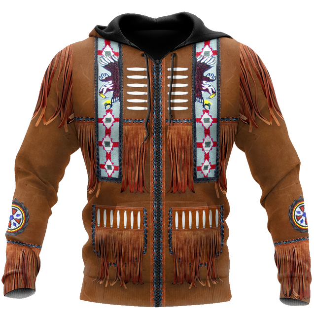 Native Cowboy Jacket No1 Cosplay 3D Over Printed Unisex Deluxe Hoodie ML