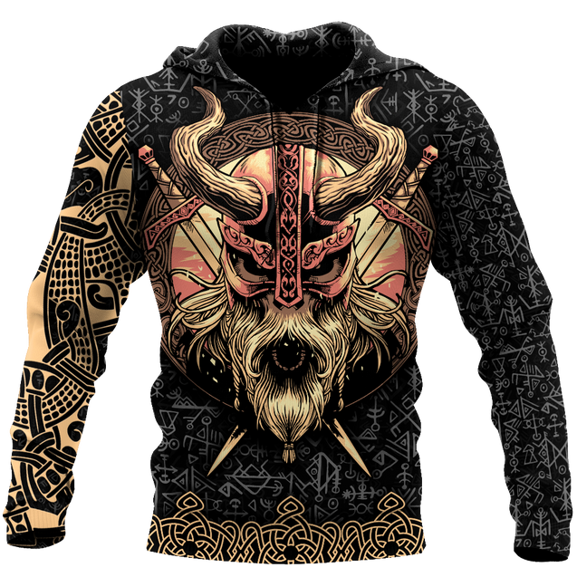 Love Skull Viking 3D all over printed for man and women QB06062004-Apparel-PL8386-Hoodie-S-Vibe Cosy™