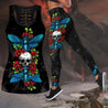 Butterfly Love Skull and Tattoos tanktop & legging outfit for women-Apparel-PL8386-S-S-Vibe Cosy™