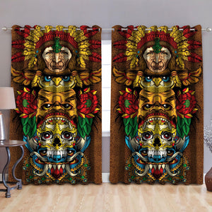 Native Haida Culture Totem Window Curtains-MEI