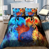 Beautiful Ice And Fire Phoenix With Yin And Yang Bedding Set DA07102020