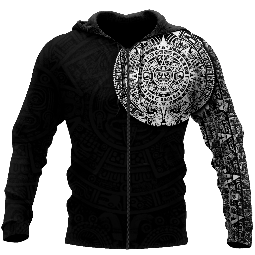Aztec Mayan Tatoo 3D All Over Printed Shirts For Men and Women DQB07102008S-Apparel-TA-Zipped Hoodie-S-Vibe Cosy™