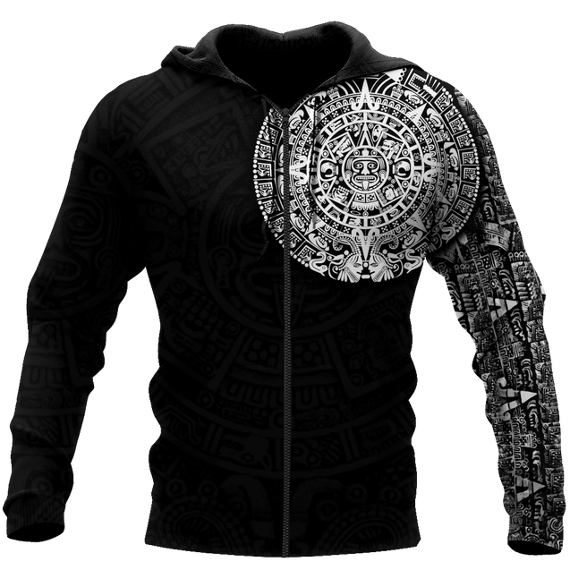 Aztec Mayan Tatoo 3D All Over Printed Shirts For Men and Women DQB07102008S-Apparel-TA-Zipped Hoodie-S-Vibe Cosy™