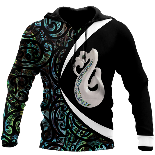 Aotearoa Manaia Silver Fern Paua Shell 3d all over printed shirt and short for man and women-Apparel-PL8386-Hoodie-S-Vibe Cosy™