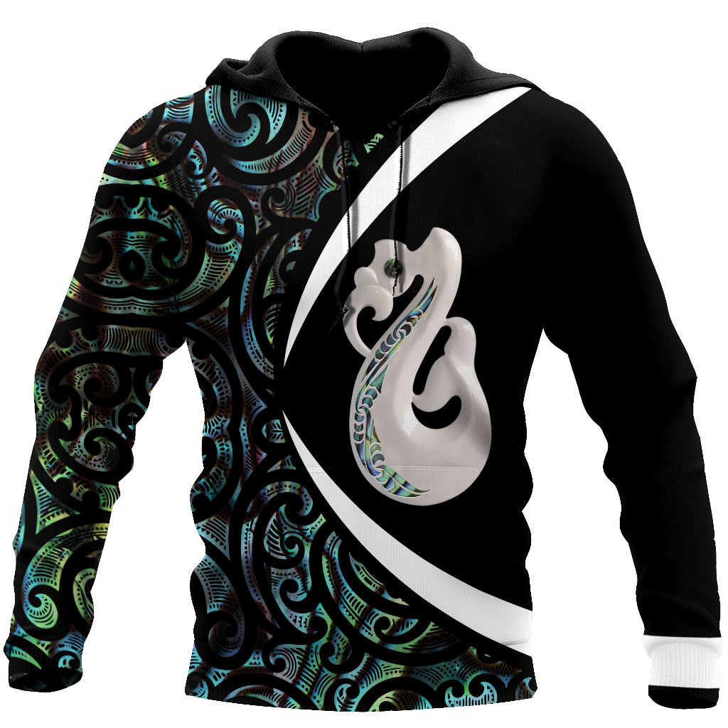 Aotearoa Manaia Silver Fern Paua Shell 3d all over printed shirt and short for man and women-Apparel-PL8386-Hoodie-S-Vibe Cosy™