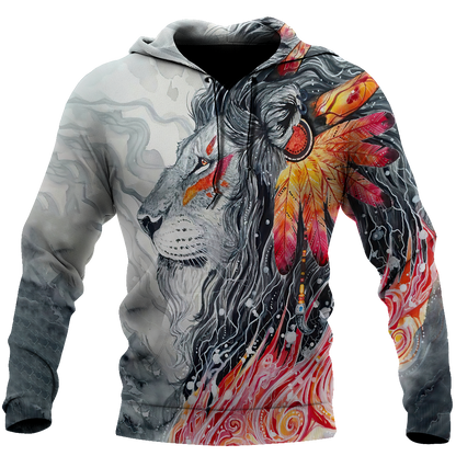 Native Lion Over Printed Hoodie