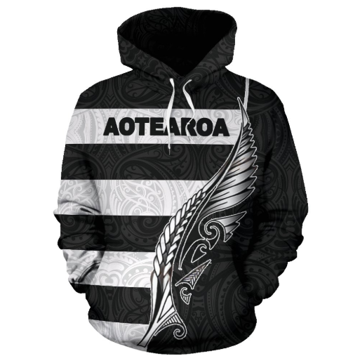 Aotearoa Hoodie Silver Fern Patterns Maori PL-Apparel-PL8386-Hoodie-S-Vibe Cosy™