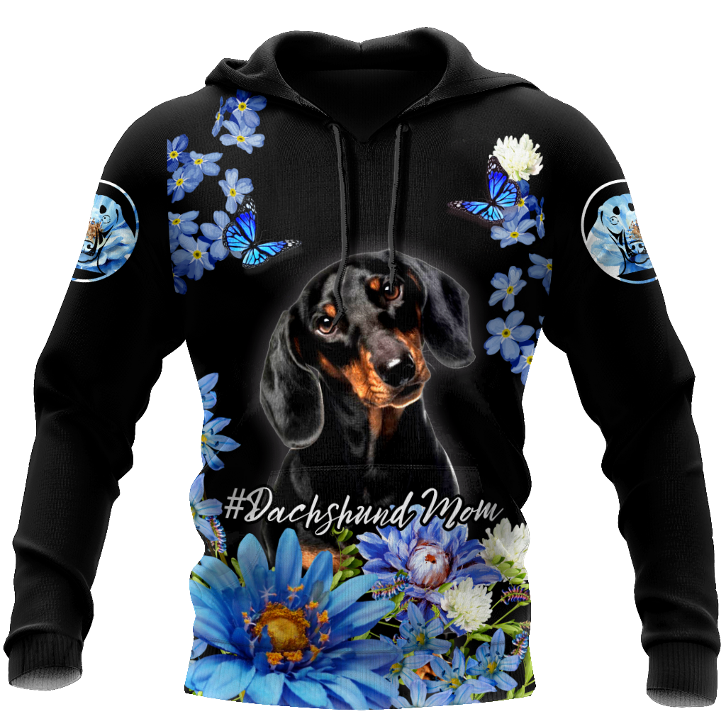 3D Dachshund and Flower Unisex Shirts