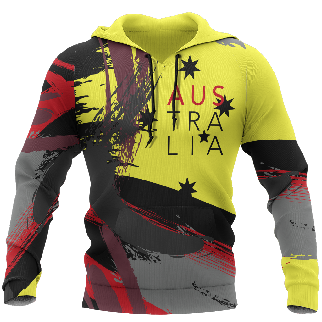 Australia Brush Athletic Style Aboriginal Colors Pullover Hoodie-Apparel-HD09-Hoodie-S-Vibe Cosy™