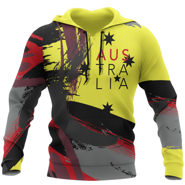 Australia Brush Athletic Style Aboriginal Colors Pullover Hoodie-Apparel-HD09-Hoodie-S-Vibe Cosy™