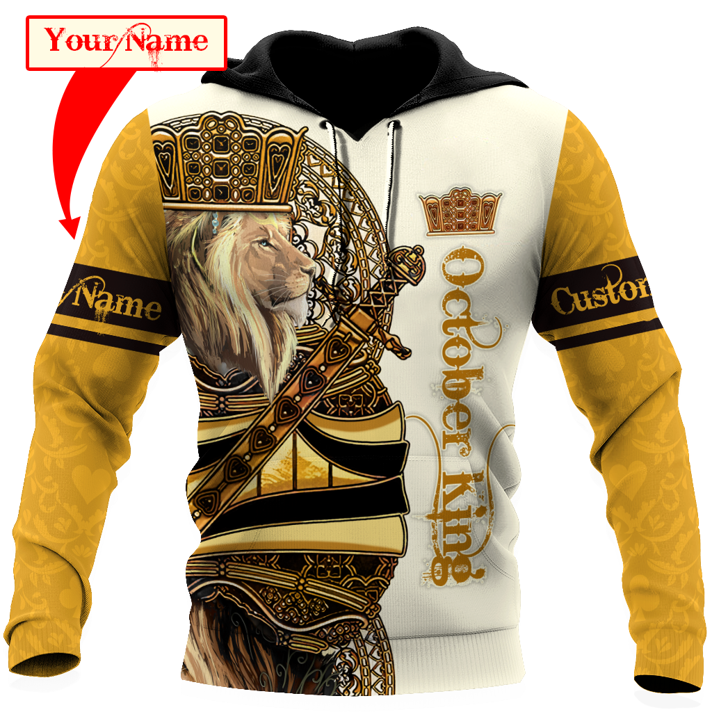 Custom Name October King 3D All Over Printed Unisex Shirts