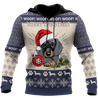 Premium Christmas Dachshund Dog Blue Unisex Shirts