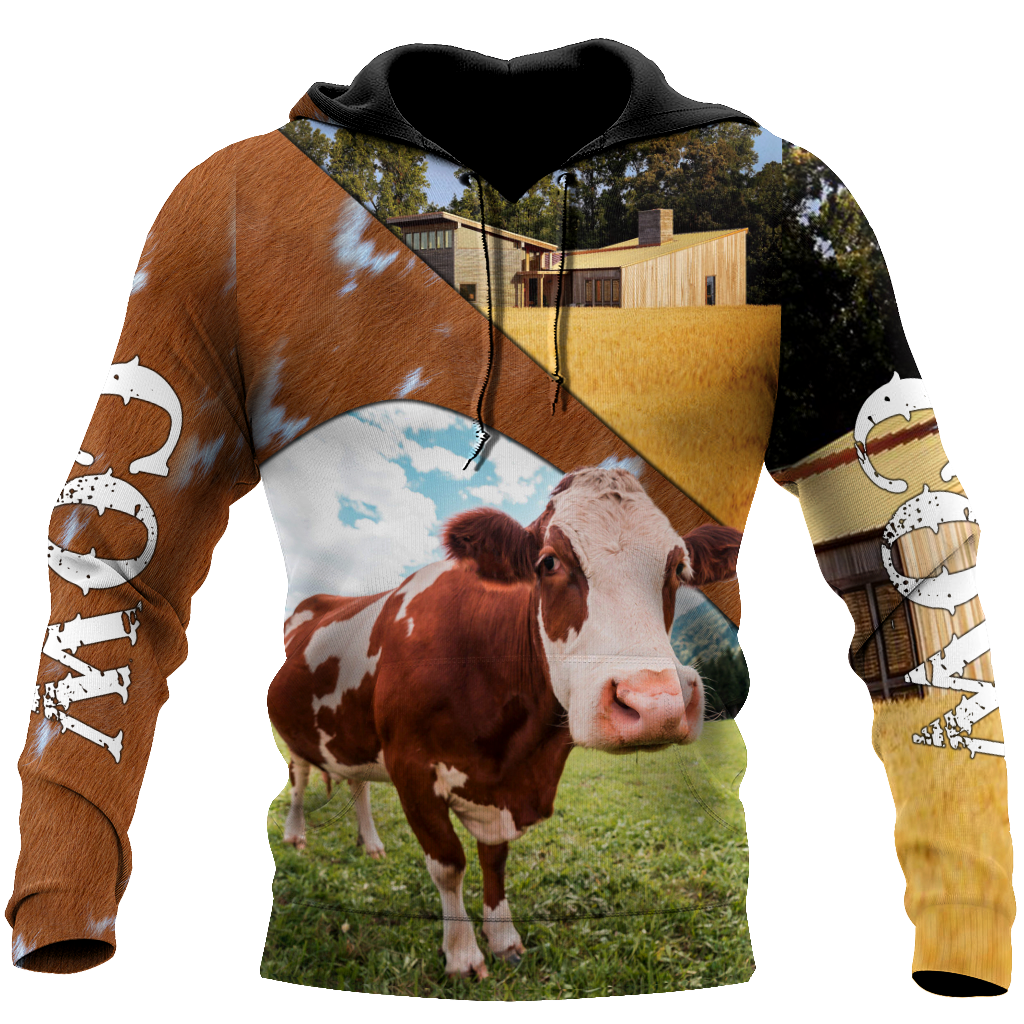 Lovely Cow 3D All Over Printed Shirts For Men And Woman