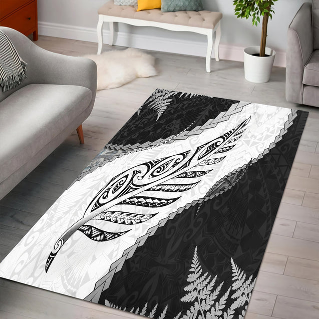 Maori Manaia New Zealand Silver Fern Rug MP13072009S