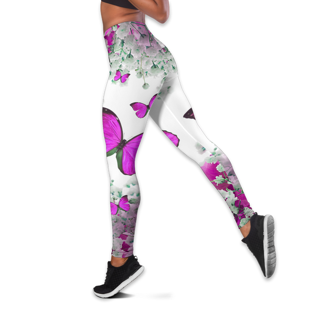 Beautiful Butterfly Combo Tank + Legging QB05192006-Apparel-TA-S-S-Vibe Cosy™