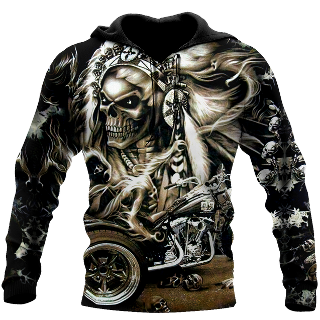 Skull Motorbike Hoodie 3D All Over Printed Shirts For Men HHT21072006-Apparel-LAM-Hoodie-S-Vibe Cosy™