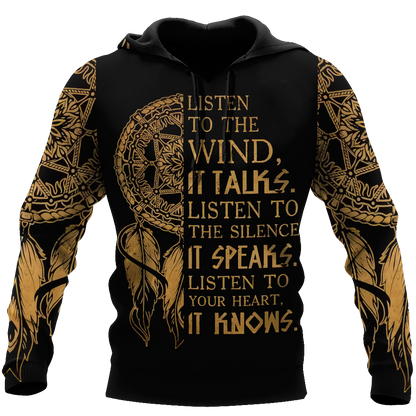 Wolf Native American Hoodie 3D All Over Printed Shirts