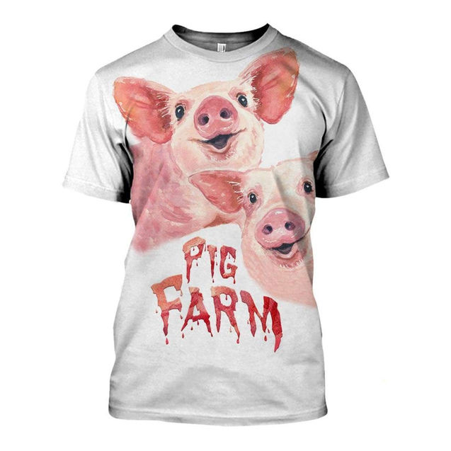 3D ALL OVER PRINTED TWO PIG SHIRTS AND SHORT PG2-Apparel-NNK-T-Shirt-S-Vibe Cosy™