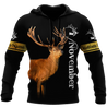 Premium November Deer Customize Name 3D All Over Printed Shirts