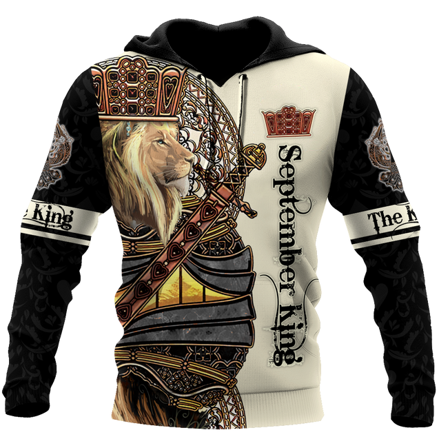 September Black King Lion  3D All Over Printed Unisex Shirts