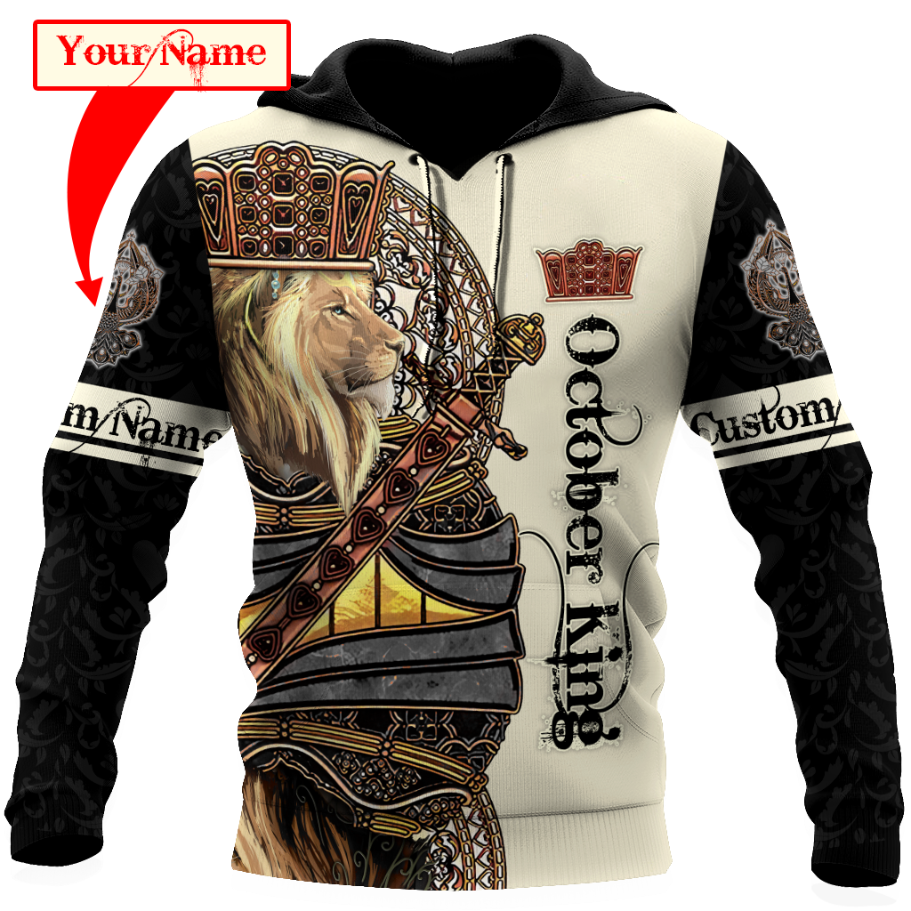 Custom Name October King 3D All Over Printed Unisex Shirts