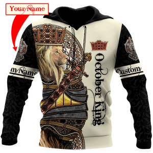 Custom Name October King 3D All Over Printed Unisex Shirts