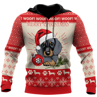 Premium Christmas Dachshund Dog Red Unisex Shirts