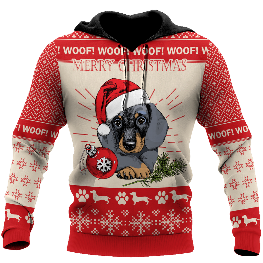 Premium Christmas Dachshund Dog Red Unisex Shirts