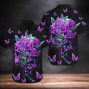 Hawaii Butterfly Skull Beach Sleeves Shirt TP31072004-Apparel-TP-SHIRT-S-Vibe Cosy™