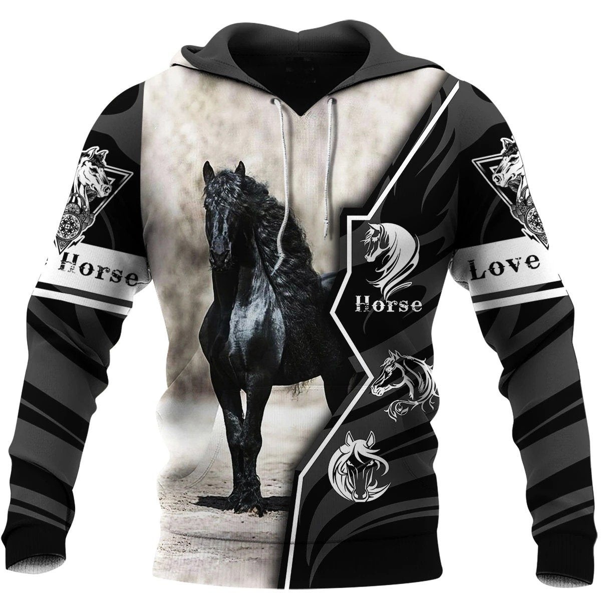 Love Horse 3D All Over Printed Shirts TA040906-Apparel-TA-Hoodie-S-Vibe Cosy™