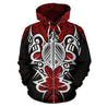 Hawaii Turtle Tribal Red Hoodie - Armor Style - AH J9-ALL OVER PRINT HOODIES (P)-Phaethon-Hoodie-S-Vibe Cosy™