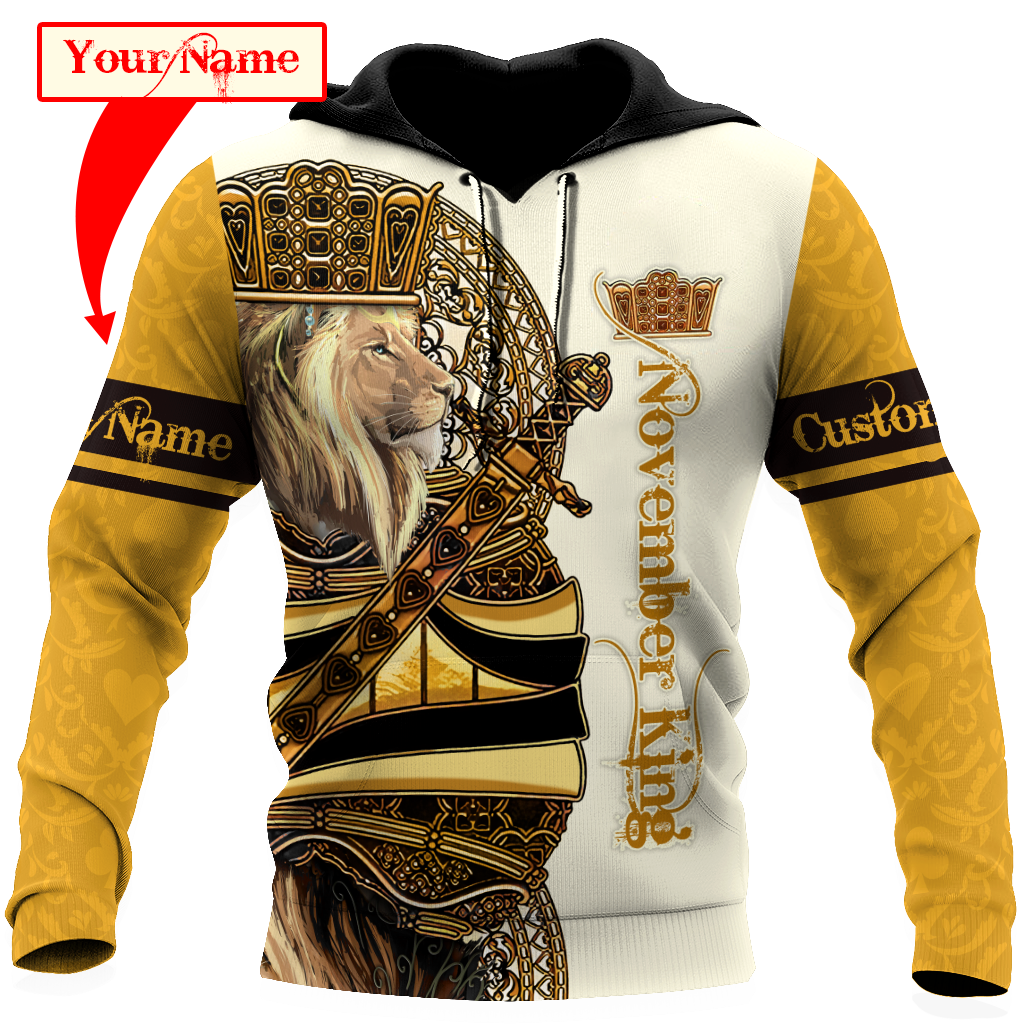 Custom Name November King 3D All Over Printed Unisex Shirts